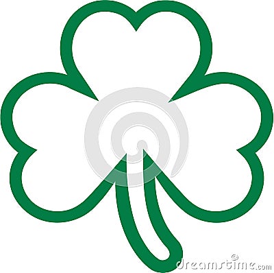 Contour of clover with three leaves Vector Illustration
