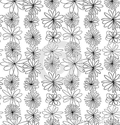 Contour decorative ornate background with round fantasy flowers Vector Illustration
