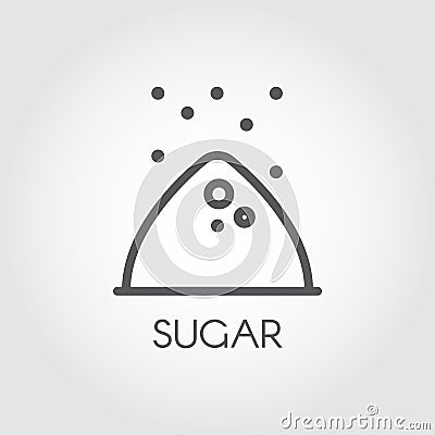 Contour icon of sugar bunch. Symbol drawing in line style for culinary theme. Vector illustration Vector Illustration