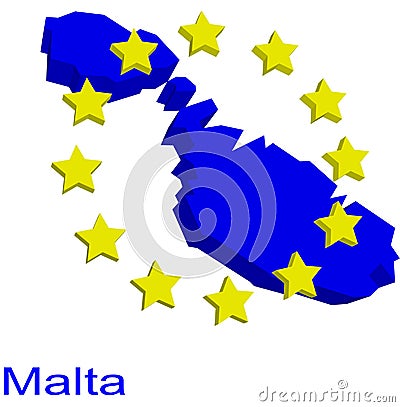 Contour map of Malta Vector Illustration