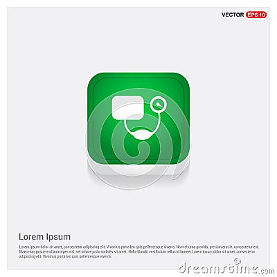 Contour medical mechanical tonometer icon Green Web Button Vector Illustration