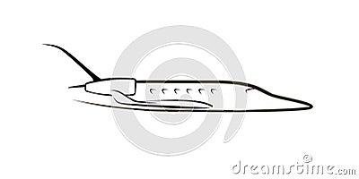 Contour private jet Vector Illustration