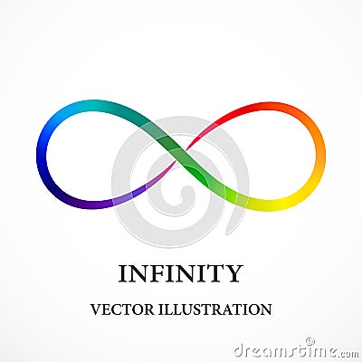 Contour rainbow infinity symbol Vector Illustration