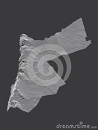 Contour Relief Map of Jordan Vector Illustration