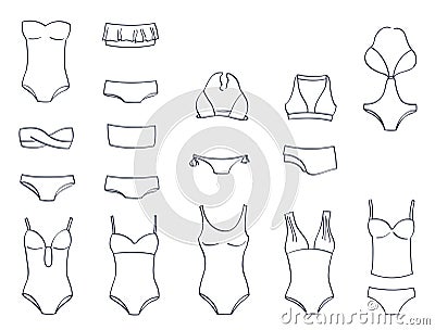 Contour of swimwears Vector Illustration