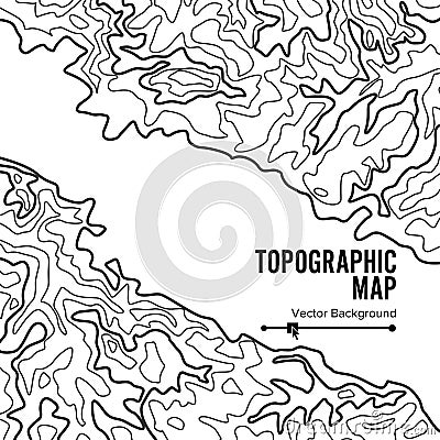 Contour Topographic Map Vector. Geography Wavy Backdrop. Cartography Graphic Concept. Vector Illustration