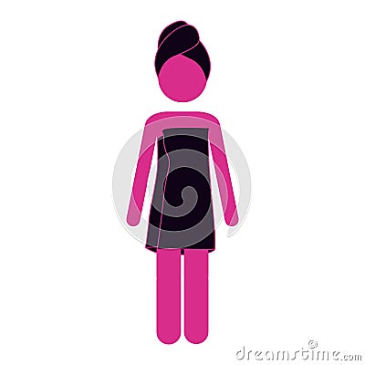 contour woman body towel Cartoon Illustration