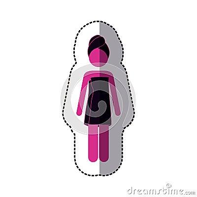 contour woman body towel Cartoon Illustration