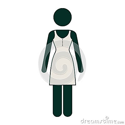 contour woman dress icon image Cartoon Illustration