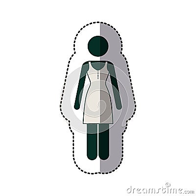 contour woman dress icon image Cartoon Illustration