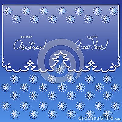 Contours Christmas spruces. Curtain. Vector Illustration