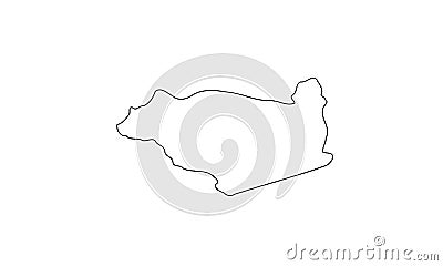 Contra Costa county outline map California region Vector Illustration