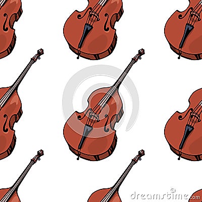 Contrabass seamless pattern Vector Illustration