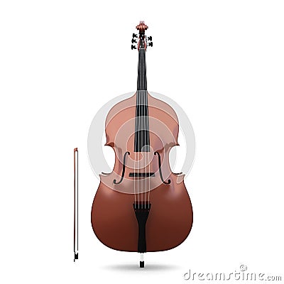 Contrabass on white Cartoon Illustration