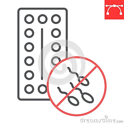 Contraception line icon Vector Illustration