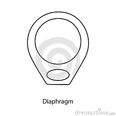 Contraceptive method diaphragm line icon in vector. Vector Illustration