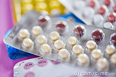 Contraceptive pill Prevent Pregnancy Contraception birth Control concept Stock Photo