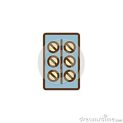 Contraceptive Pills filled outline icon Vector Illustration