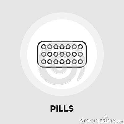 Contraceptive pills vector flat icon Vector Illustration