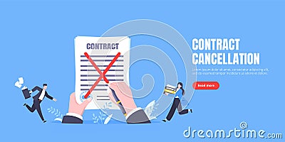 Contract cancellation business concept. Vector Illustration