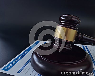 Contract and certificate of health insurance with abusive clauses Stock Photo