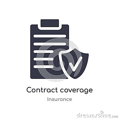 contract coverage icon. isolated contract coverage icon vector illustration from insurance collection. editable sing symbol can be Vector Illustration