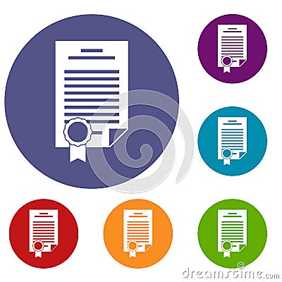 Contract icons set Vector Illustration