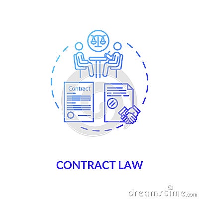 Contract law concept icon Vector Illustration