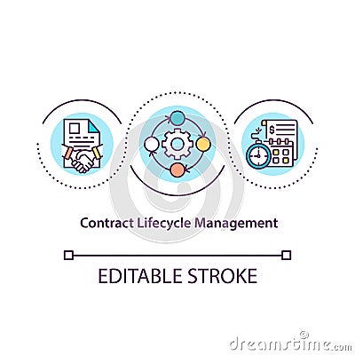 Contract lifecycle management concept icon Vector Illustration