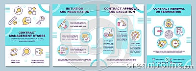 Contract management stages brochure template Stock Photo