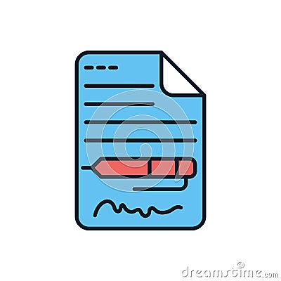 Contract related vector icon Vector Illustration