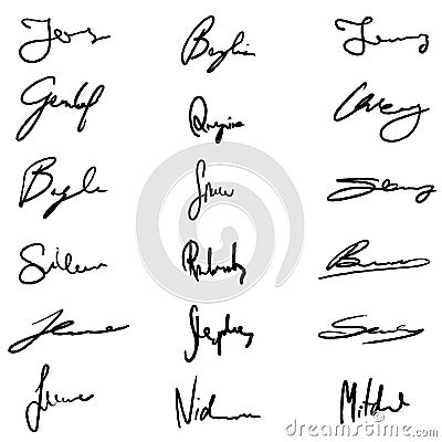 Contract signatures collection Stock Photo