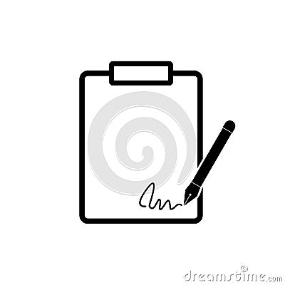 Contract Signing Legal Agreement Concept icon or logo Vector Illustration