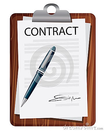 Contract Signing Legal Agreement Concept. Vector Illustration Vector Illustration