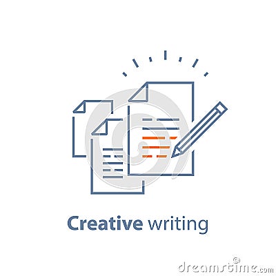 Contract terms and conditions, document paper, writing and storytelling concept, brief summary Vector Illustration