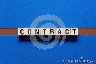 Contract word concept on cubes Stock Photo