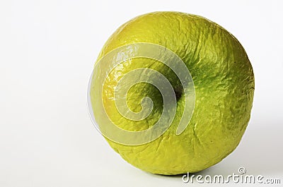 Contracted green dry apple Stock Photo