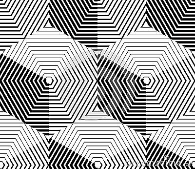 Contrast black and white symmetric seamless pattern Vector Illustration