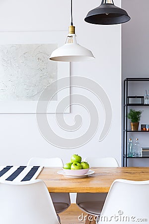 Contrast color dining room Stock Photo