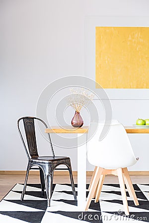Contrast color geometric room Stock Photo
