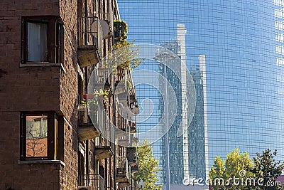 Contrasts and reflexes in Milan Stock Photo