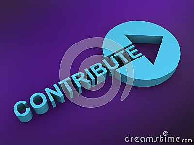 contribute word on purple Stock Photo