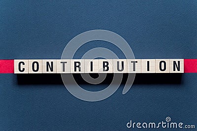 Contribution word concept on cubes Stock Photo