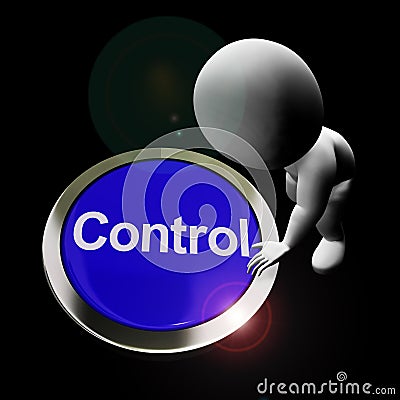 Control button used to regulate or operate remote machinery - 3d illustration Cartoon Illustration