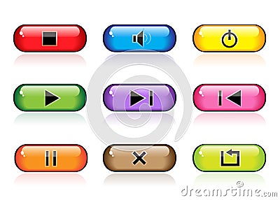 Control buttons Vector Illustration