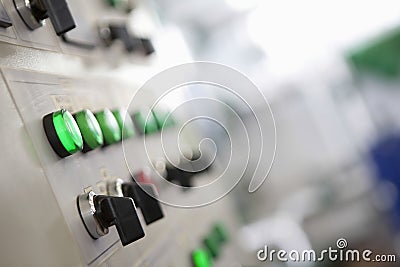 Control Dials On Manufacturing Machinery Stock Photo