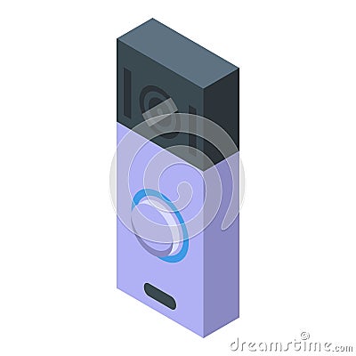 Control digit button icon isometric vector. Door bell Vector Illustration