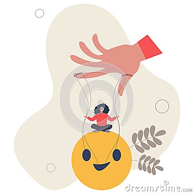 Control emotion or expression, emotional intelligence manage positive way to solve problem and conflict concept.flat vector Cartoon Illustration