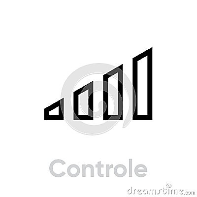 Control flat icon. Editable Vector Stroke. Vector Illustration