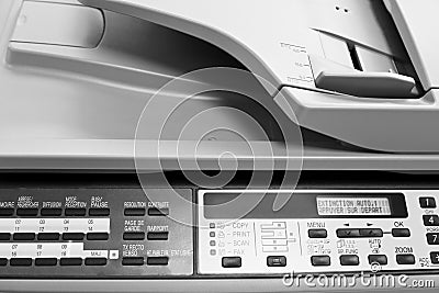 Control panel of big copier Stock Photo